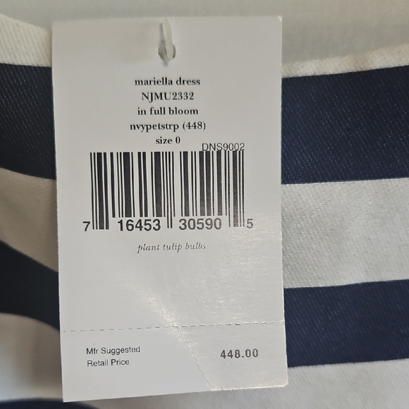 Kate Spade Never Worn New With Tags Size 0 Navy and White Striped Mini Dress - Picture 12 of 16